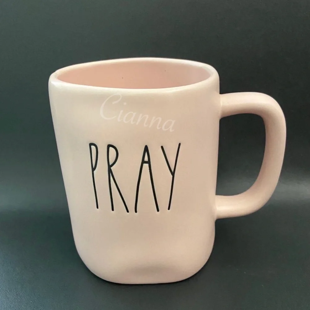 Rae Dunn Pink Pray Mug